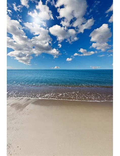 Heavenly Beach Under Blue Sky Backdrop For Photography F 2611