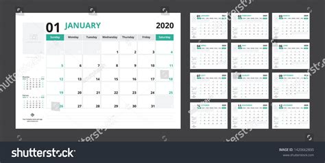 2020 Calendar Planner Set For Template Corporate Royalty Free Stock