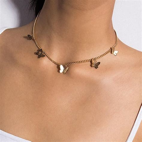 Download Cressida Trendy Butterfly Chain Choker Necklace | Chain ...