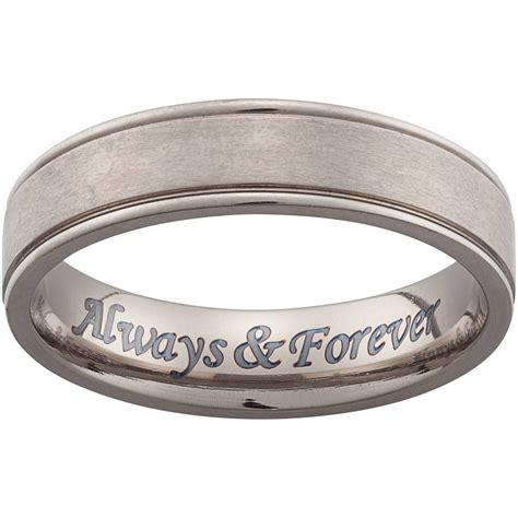 Personalized Laser Engraved Wedding Band In Tungsten Walmart Throughout Engraving Mens Wedding Bands 