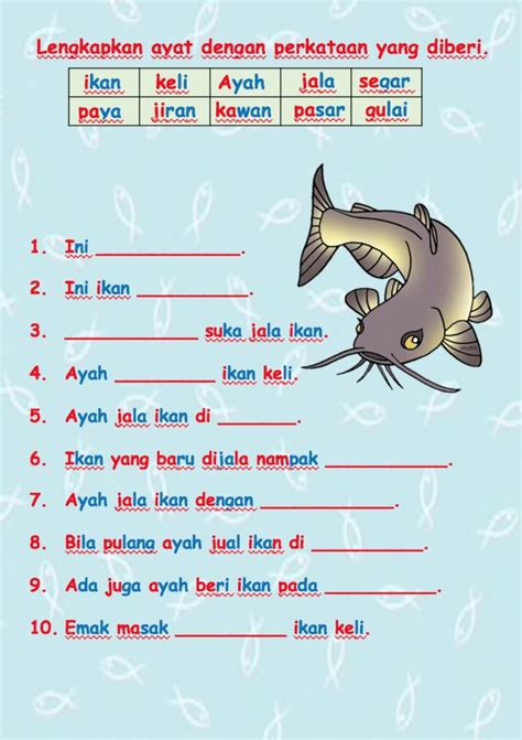 BM Tahun 1 - Interactive worksheet | Kindergarten reading worksheets