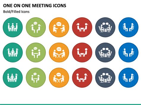 One On One Meeting Icons Powerpoint Template Ppt Slides