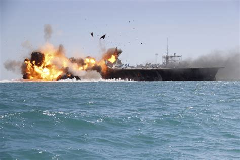 Iran Blows Up Replica Us Warship During Defense Drill Time