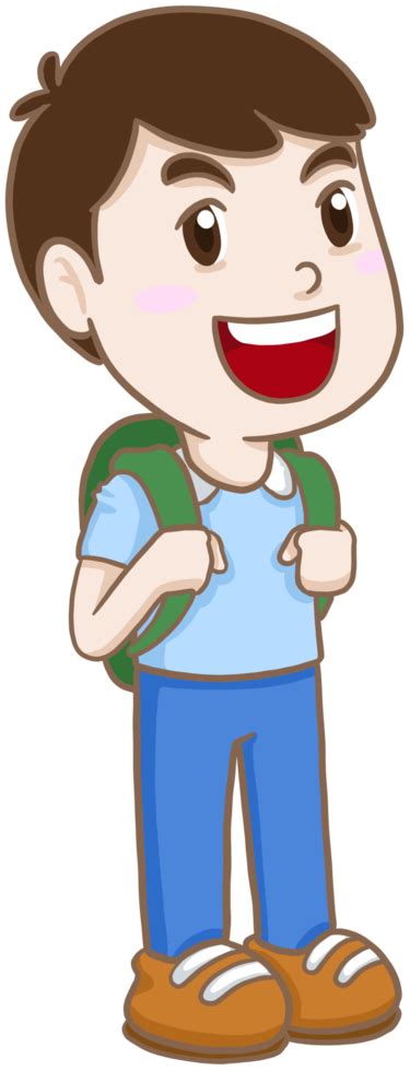 Happy Boy Student Cartoon