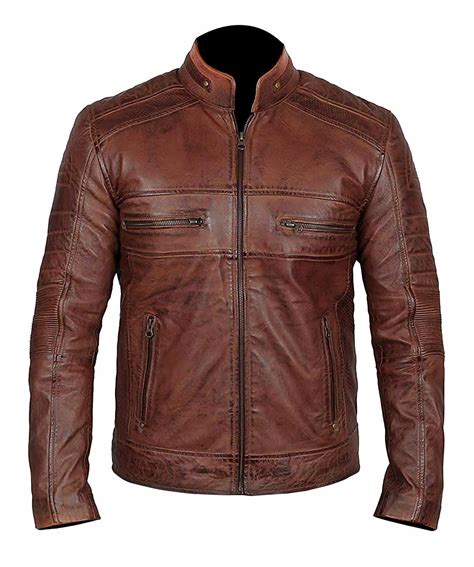These leather jackets are the awesome collection ever. Mens Brown Distressed Biker Leather Jacket | The Genuine ...