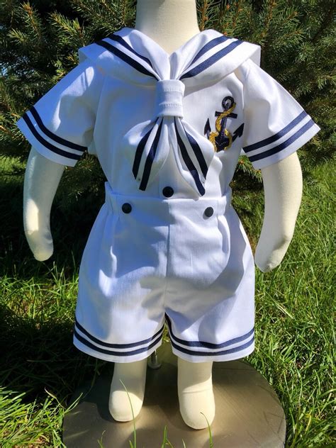 Baby Sailor Outfit Nautical Sailor Suit White Sailor Outfit Etsy