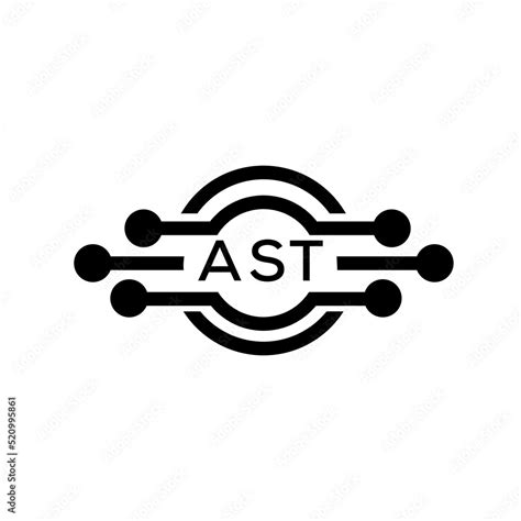 Ast Letter Logo Ast Best White Background Vector Image Ast Monogram