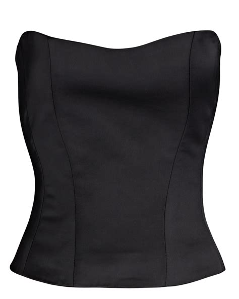 rozie corsets strapless satin corset top in black modesens