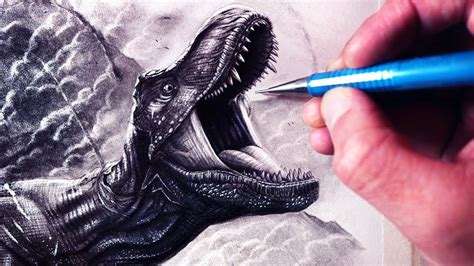 Lets Draw Jurassic World Fallen Kingdom T Rex Fan Art Friday Youtube