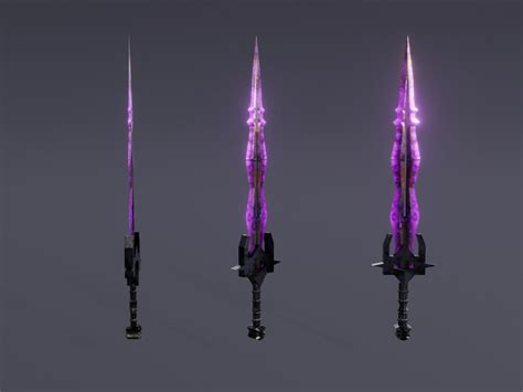 3d Model Fantasy Shadow Sword Elemental Sword Vr Ar Low Poly
