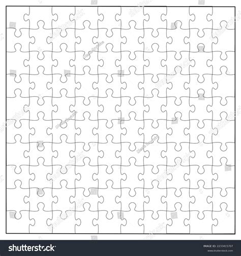 Mockup Jigsaw Puzzle Size 10x10 Overlapping Stock Vector Royalty Free