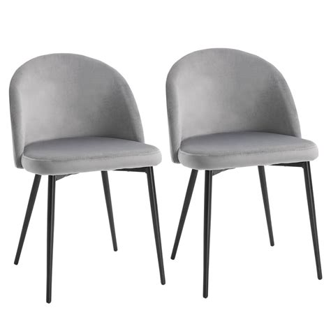 Homcom Homcom Modern Upholstered Fabric Bucket Seat Dining Chairs Set