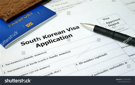 South Korean Visa Application Form Passport Stock Photo Edit Now