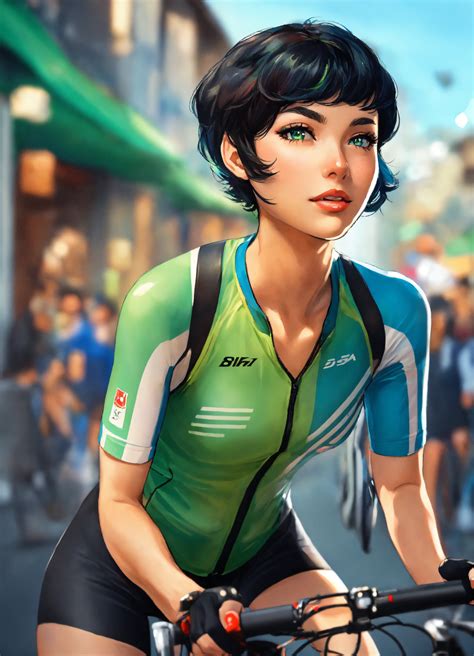 Lexica Olivia De Berardinis Art Style Of A Beautiful Young Cyclist