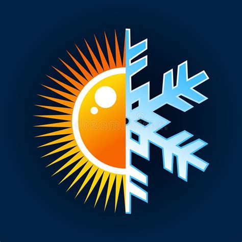 Hot And Cold Temperature Symbol Winter And Summer Hot And Cold
