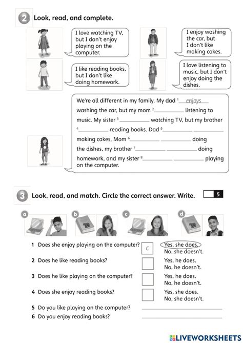 Writing And Listening Interactive Worksheet