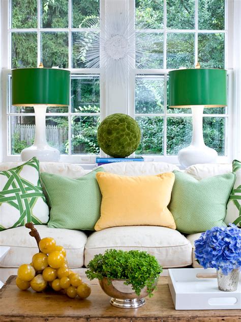 Green And White Living Room Transitional Living Room Sara Tuttle