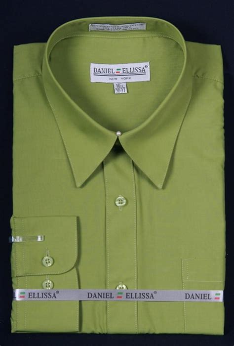 Mens Lime Green Long Sleeve Dress Shirt Abc Fashion