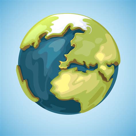 Cartoon Earth Planet Globe Vector Illustration In Style By Microvector