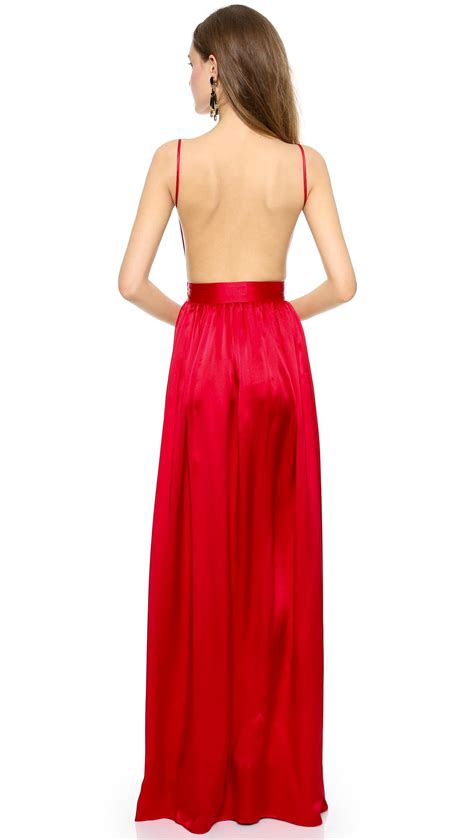 Lyst One By Babs Bibb Silk Maxi Dress In Pink