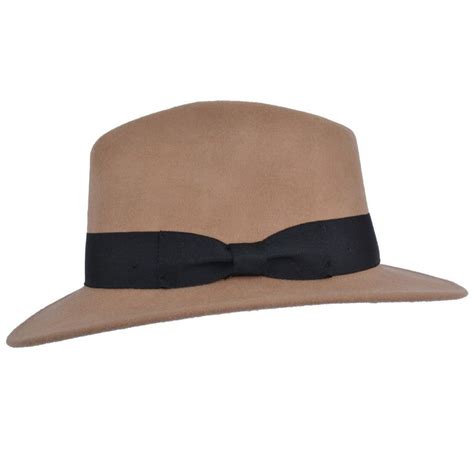 Indiana Jones Style Fedora Hat 100 Wool Crushable Men Felt Fedora Hat