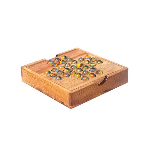 Maxiaids Peg Solitaire Game With Wooden Marbles