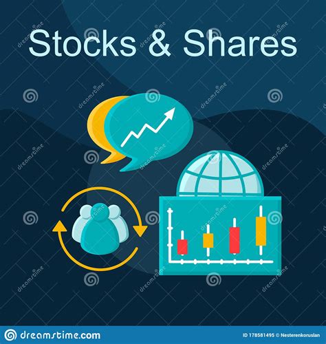 Stocks And Shares Flat Concept Vector Icon Stock Vector - Illustration of business, background ...