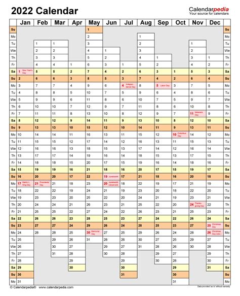 2022 Calendar Printable Vertical Template Calendar Design