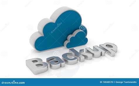 3d Rendering Of Cloud Symbols With Backup Text Stock Illustration