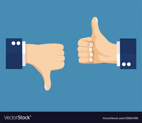 Thumbs Up And Down Royalty Free Vector Image Vectorstock