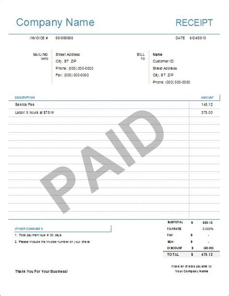 Paid In Full Invoice Template Best Template Ideas In 2021 Invoice