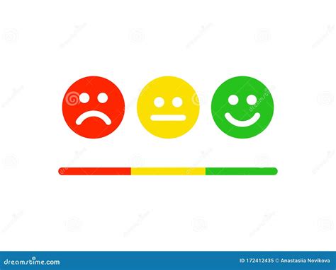 Happy Face Level Flat Icon Feedback Emoticons Scale Stock Vector