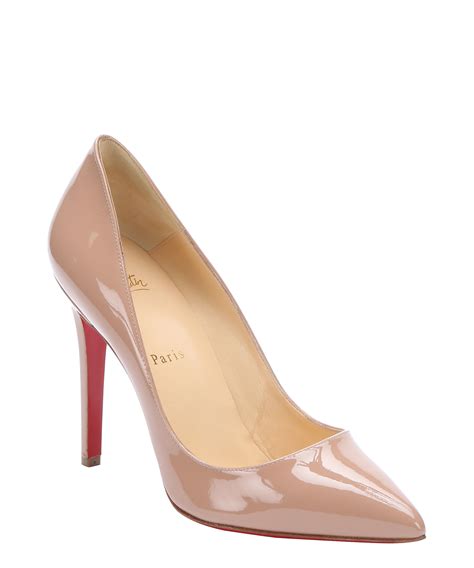Christian Louboutin Nude Patent Leather Pigalle 100 Pumps ModeSens