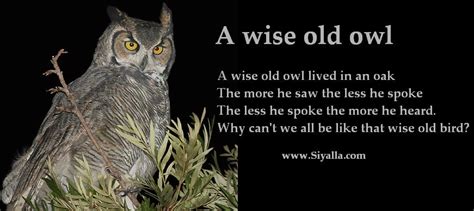 A Wise Old Owl Nursery Rhymes ~ Kids Poems Poems For Kids Best