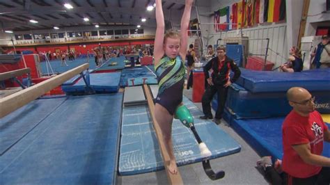 One Legged Gymnast Competes With Two Legged Peers Inspires Others