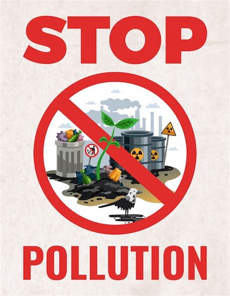 Arrêter Le Signe De La Pollution Vecteur Gratuite