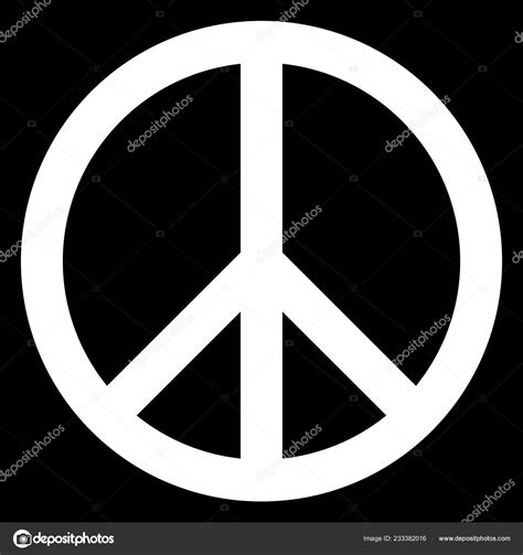 Peace Symbol Icon White Simple Isolated Vector Illustration Stock