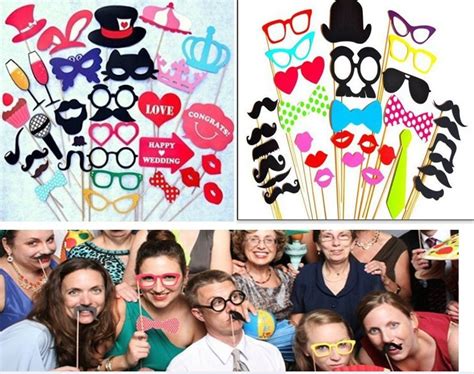 63 Pcs Funny Wedding Photo Booth Propswedding Photography Props Paper