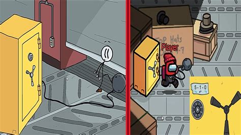 Henry Stickmin Vs Among Us Cargo Bay Toppat Airship Map Comparison