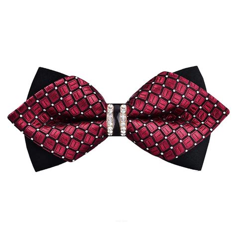 1piece bling crystal metal decoration sharp corners bow tie butterfly knot men s accessories