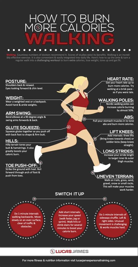 How To Burn More Calories Walking Infographic Infographics
