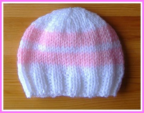 This is my free preemie baby rainbow stalk beanie and pixie hats knitting pattern. Easy Stripes Baby Hat | Baby hat patterns, Knitting ...