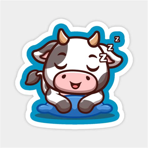 Cow Sleepy Cute Cartoon Cow Sleepy Cute Cartoon Magnet Teepublic