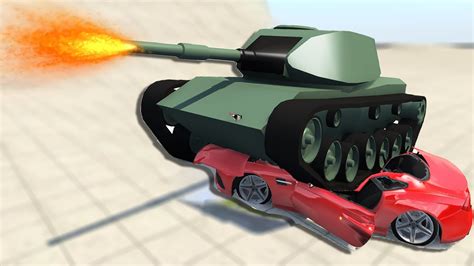 Beamngdrive Tank With Fully Functional Cannon Crushing And Exploding
