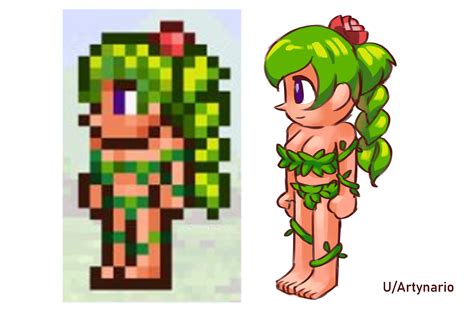 I Drew An Accurate Hi Res Version Of The Dryad Rterraria