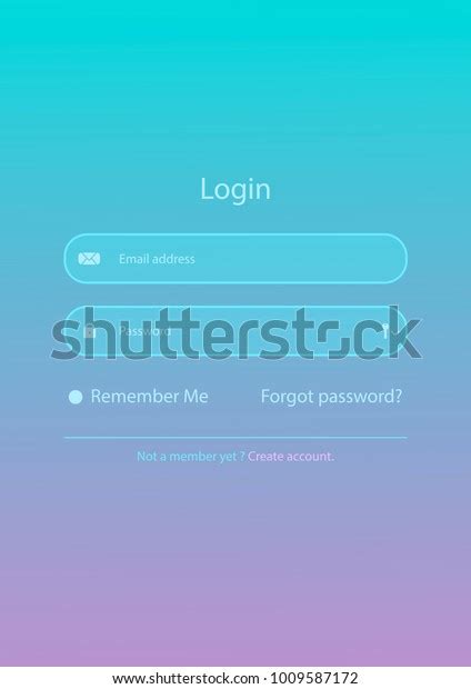 Login Form Page Gradient Background Create Stock Vector Royalty Free
