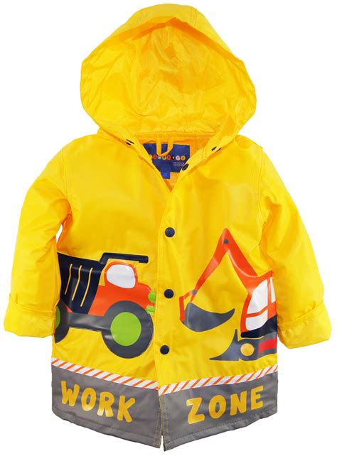 Wippette Little Boys Waterproof Hooded Construction Raincoat Jacket Ebay