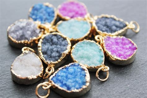 Morsel Semi Precious Drusy Pendant Decadorn Jewelry Raw Gemstones