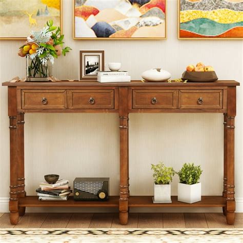 Enyopro Solid Wood Buffet Sideboard Rustic Farmhouse Console Table