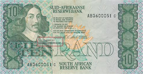 A 1990 1st Issue South African Ten Rand Banknote C L Stals